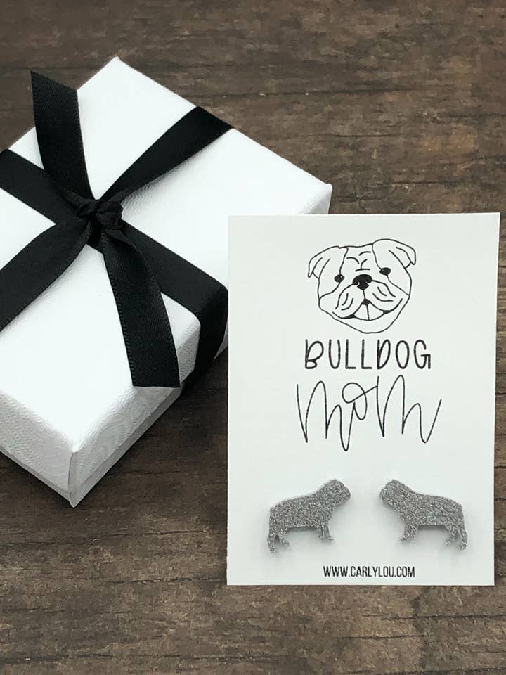 Bulldog Earrings - Bulldog Mom - Dog Mom Gift for wholesale by Carly Lou