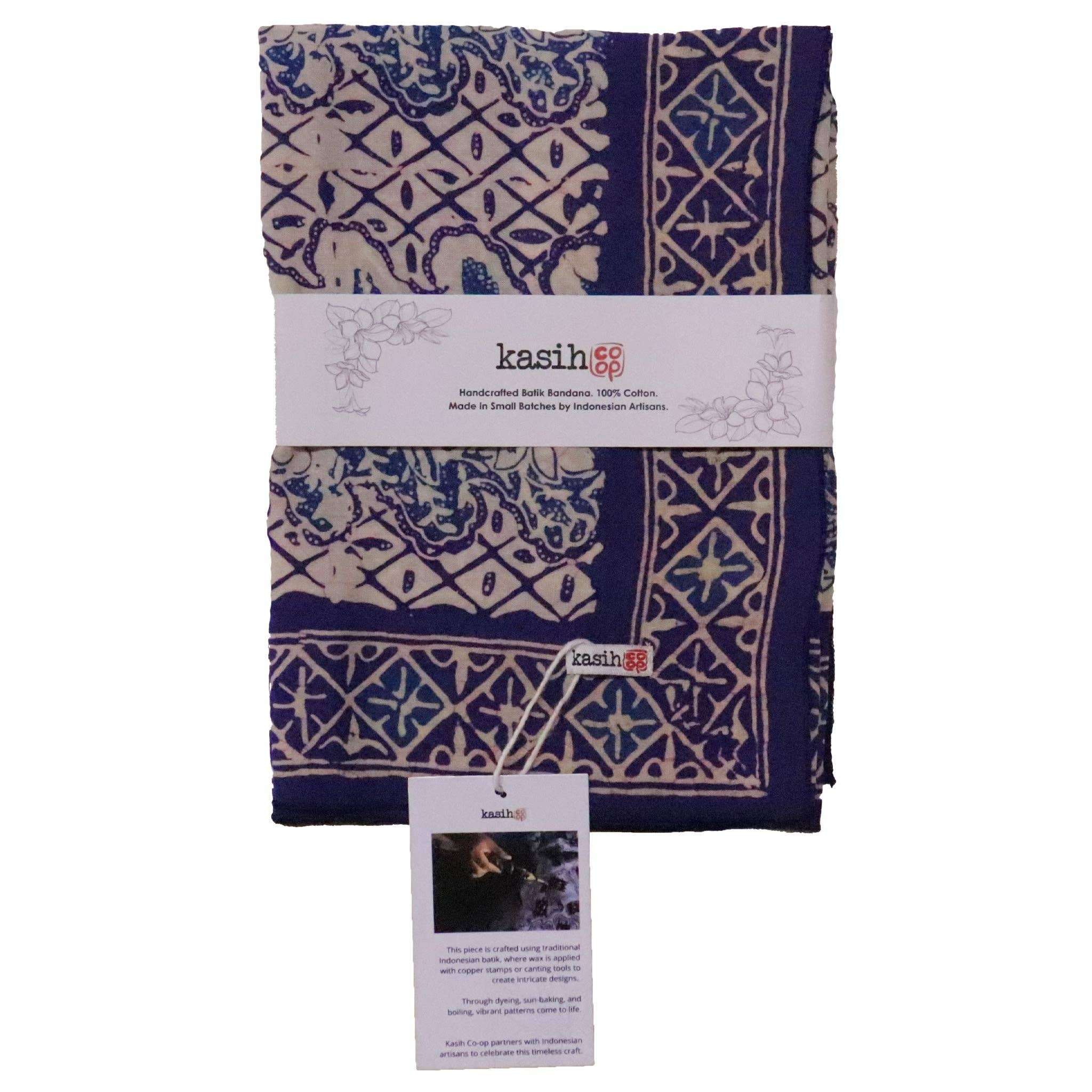 Kasih Co-op – wholesale Bandana – Women's – Batik Bandana, Soft Lightweight Cotton, Vines6