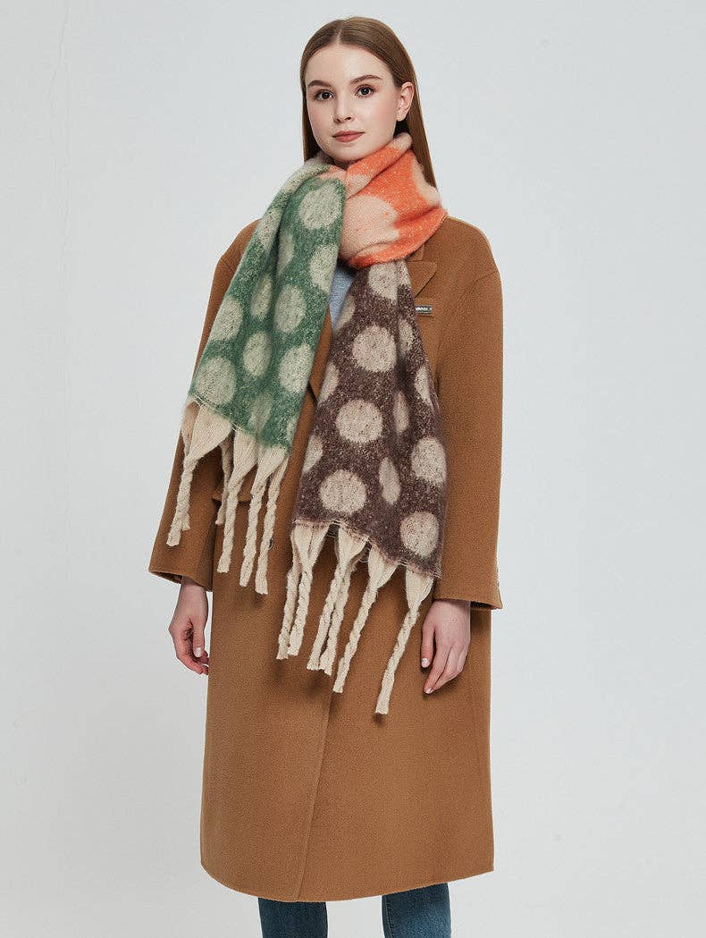 Dipped Shop – Cachecol - Mulher por atacado – Borla de Ponta de Cor Contraste DPKS102618