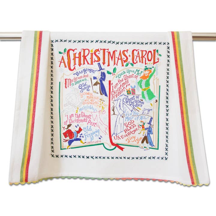 Christmas Carol Dish Towel for wholesale by catstudio