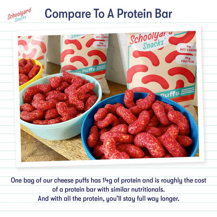 Better Than Good Foods - Wholesale Puffed Snack - NEW School Yard Snacks Fiery Puffs 12pk3