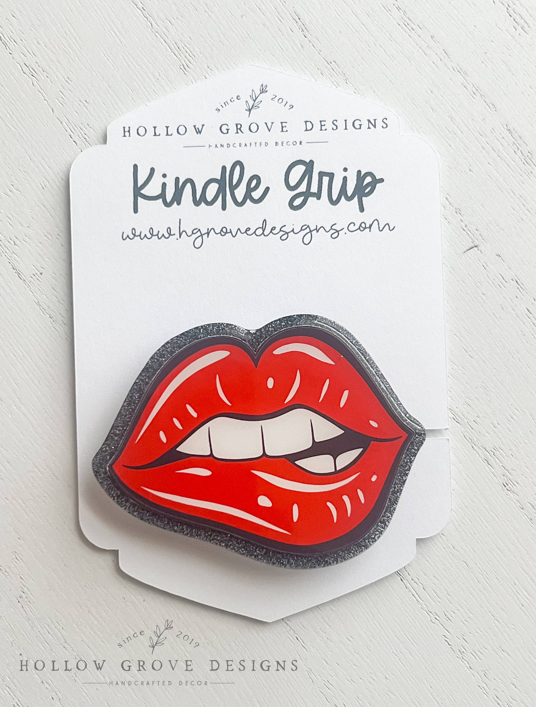 Hollow Grove Designs - Wholesale Phone Grip - Bititng Lip E-Reader Grip | Custom Kindle Grip | Kobo Reader Grip | Bookish Accessories | Gift for Teacher | Lit Teacher Gift (Copy)0