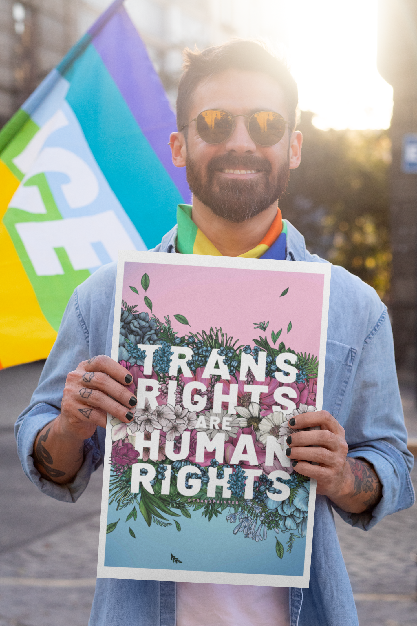 Transpainter - Wholesale Art Print - Trans Rights Are Human Rights Poster | Trans Rights Print2