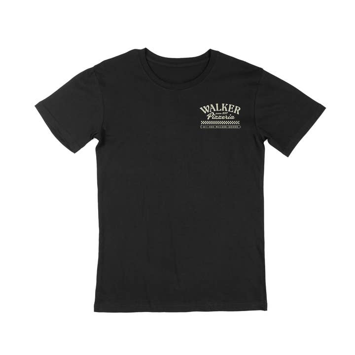 Walker Pizzeria Black Tee for wholesale by Walker Family goods