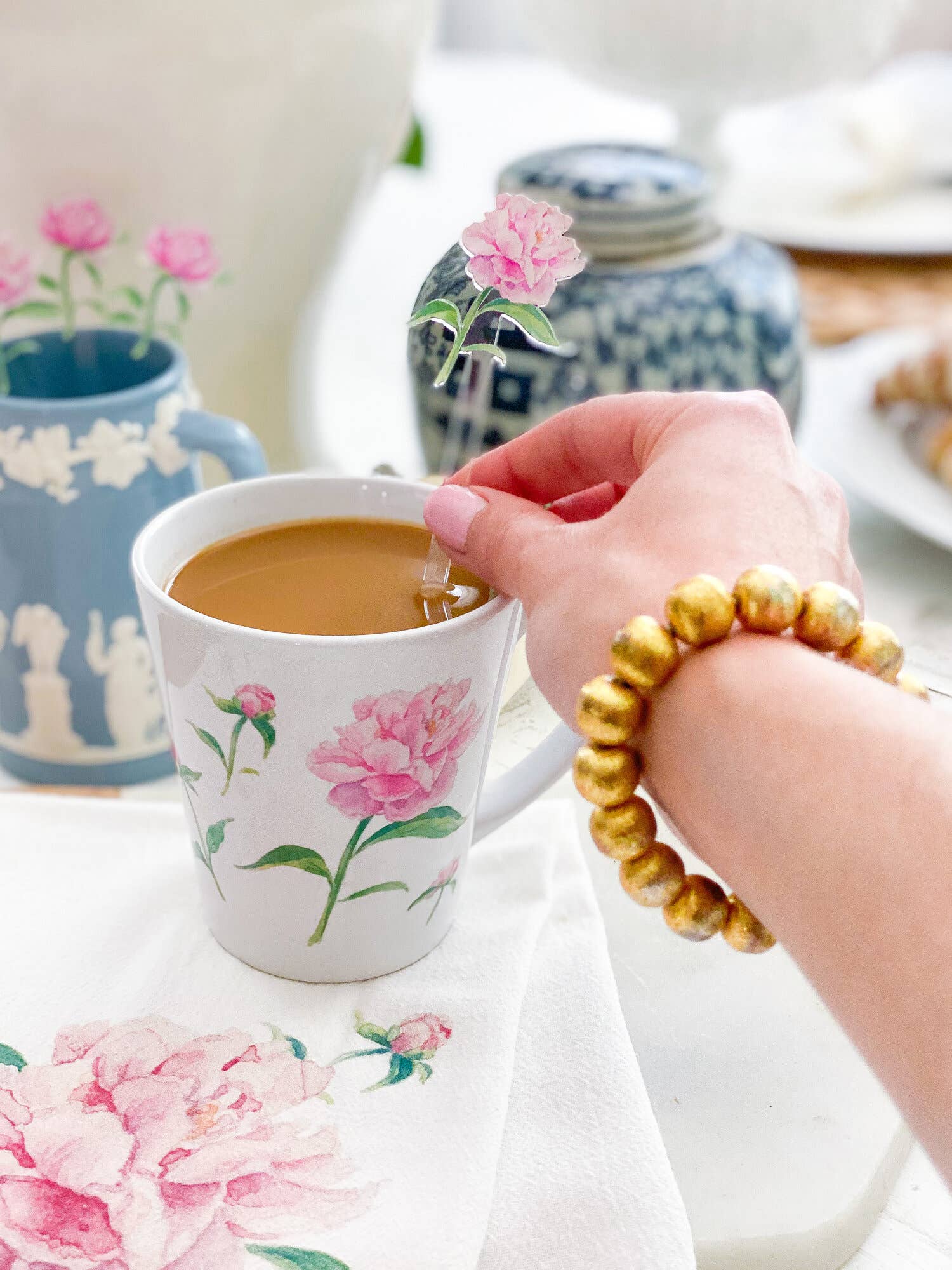 Simply Jessica Marie - Wholesale Drink Stirrer - Peonies Watercolor Acrylic Stir Sticks8