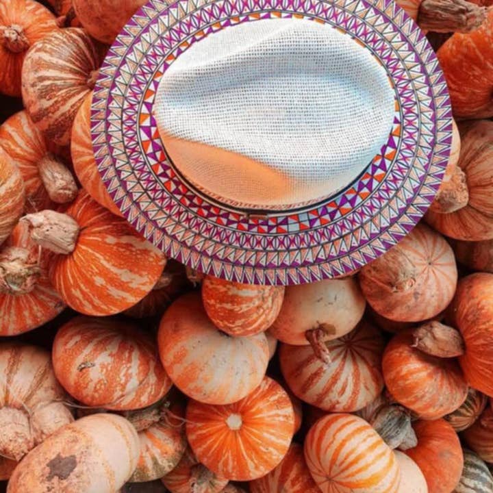 GMCE Global Trading, LLC - Wholesale Straw Hat - Unisex - Premium Detailed Hand-Painted Palm Straw Fedora Hat 10