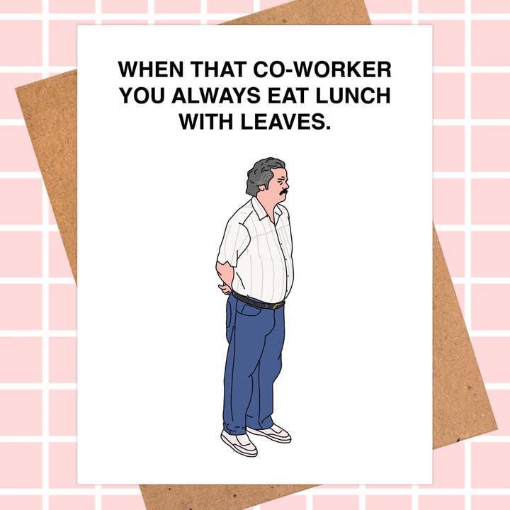 Carte d'adieu Narcos Bored Meme Office pour la vente par Pop Hot Cards