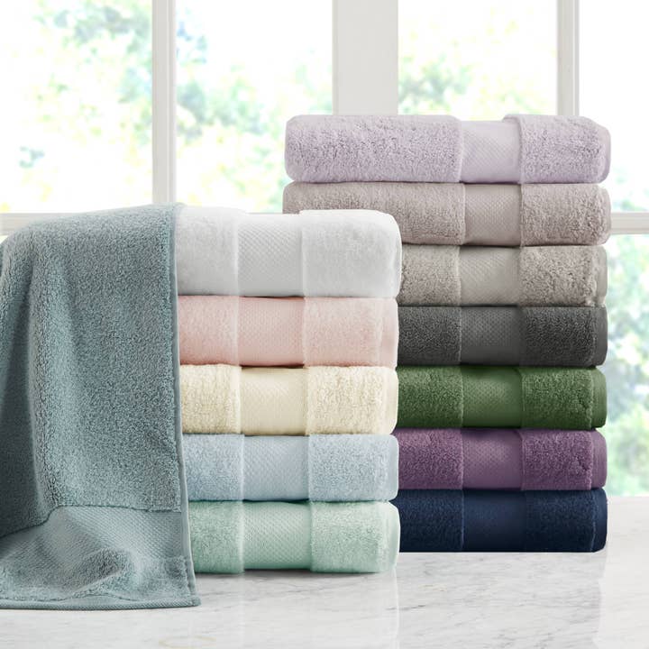 Olliix - Vente Ensembles de serviettes - Ensemble de serviettes de bain 6 pièces en coton turc, Seafoam5