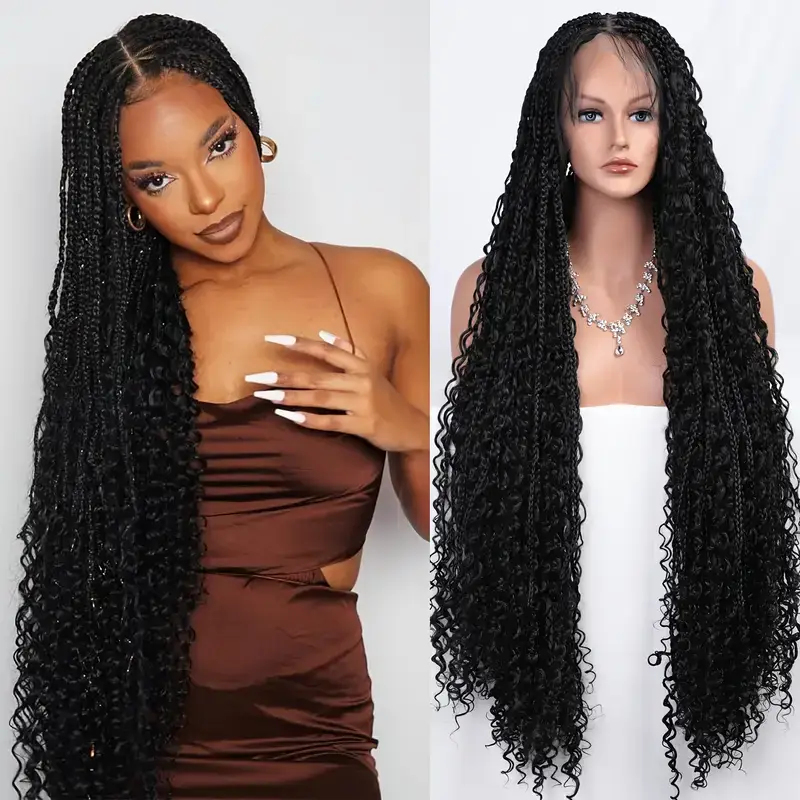 U-Got Beauty Hair & Supply Store - Wholesale Wig/Hair Piece - 36" Knotless Full Lace Boho Box Braid Wig with Bohemian Curl0
