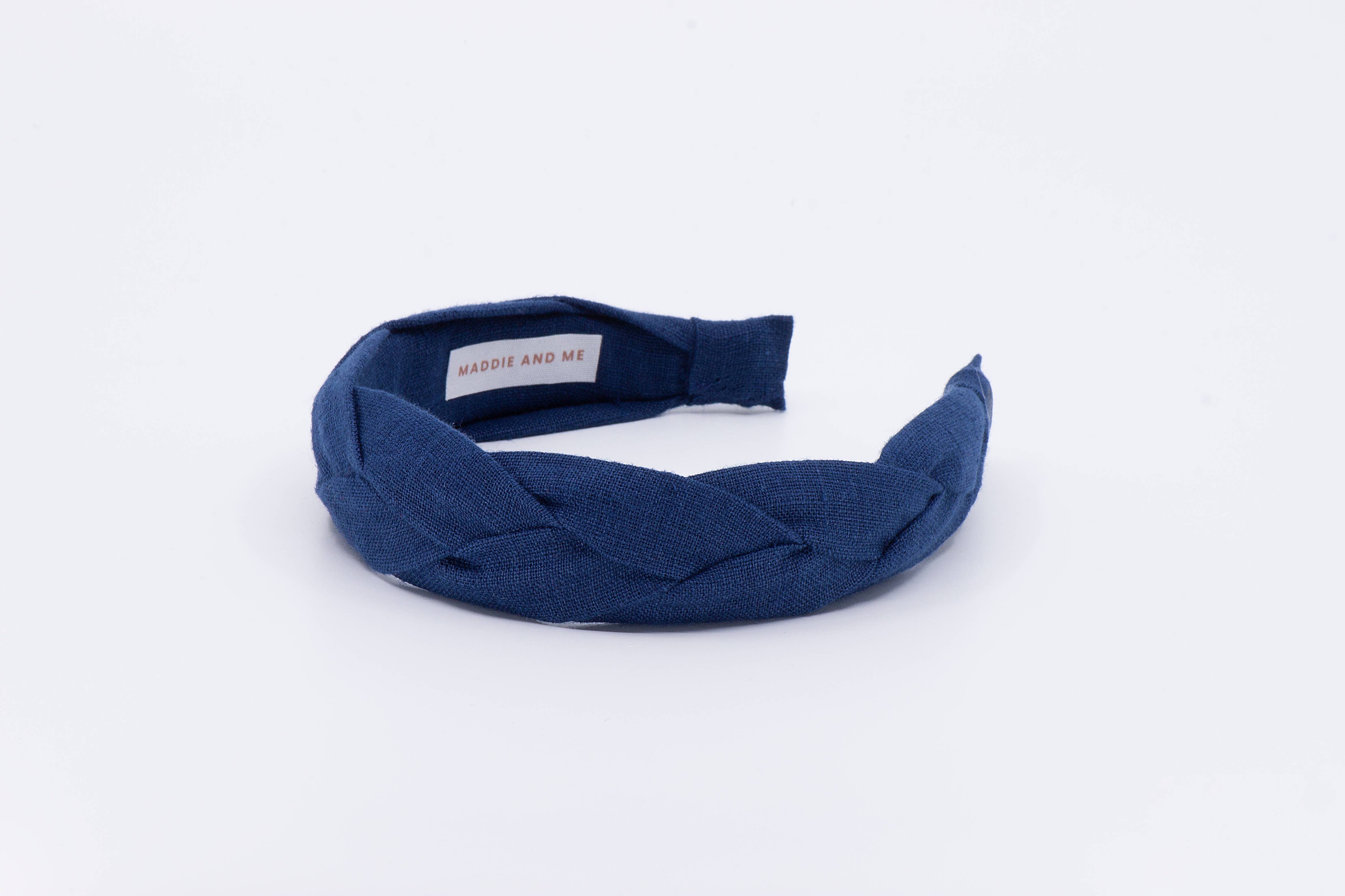 Maddie and Me Handmade - Wholesale Fashion Headband - Women's - Navy Blue Braided European Linen Headband | Neutral Headband2