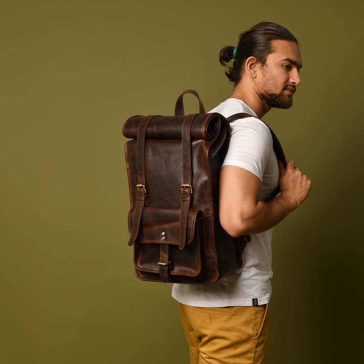 Dotch Leather - Vente Sac à dos – homme - Sac à dos roulé en cuir DuVall8