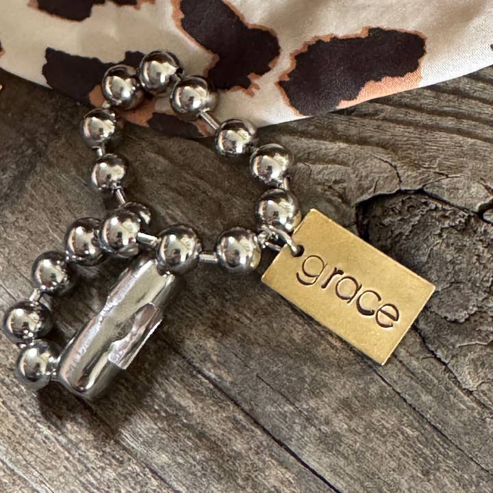 Hand Stamped GRACE Rectangle tag Bracelet for wholesale by Sosobella Designs