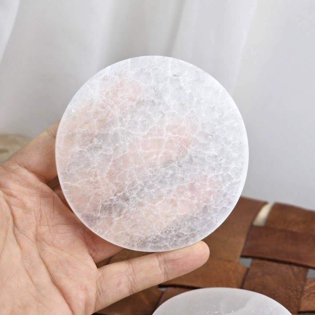 UNDERSUN.STORE - Wholesale Spiritual Stone/Crystal - Selenite Round Plate 10 cm0