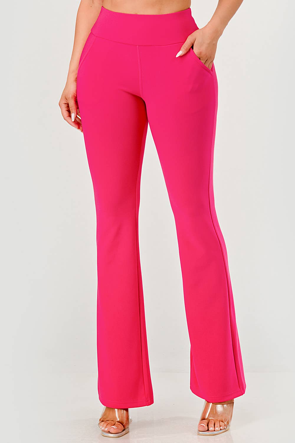 REDFINCH APPAREL INC - Wholesale Pants - Women's - Womens Tummy Control Butt Sculpting Flare Pants With Pockets32