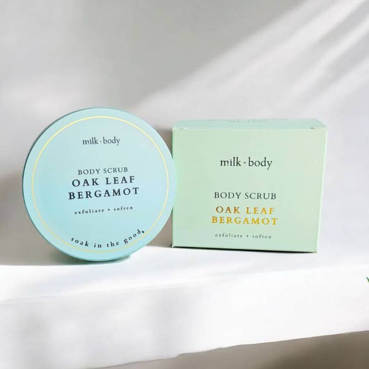 10 oz Body Scrub | Oak Leaf Bergamot for wholesale by Milk + Body