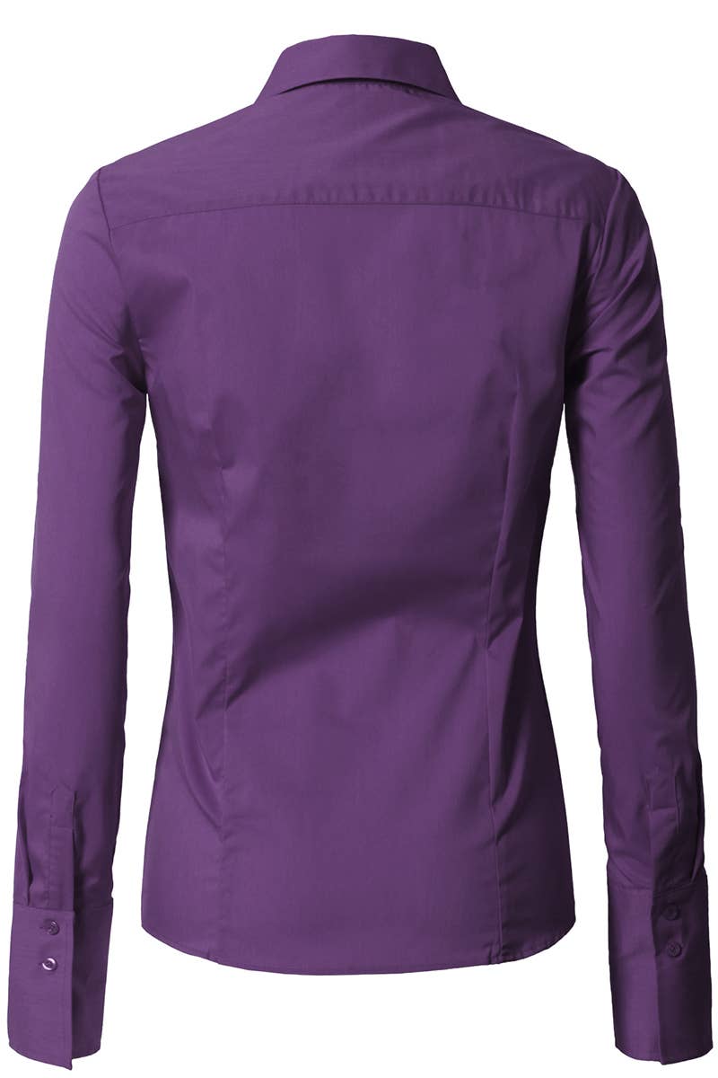 NINEXIS - Vente Chemise à col boutonné – femme - CWTDSL028_Chemises à col boutonné à manches longues93