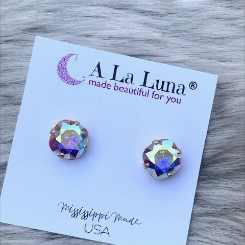 Boucle d'oreille à tige AB 10 mm pour la vente par A La Luna