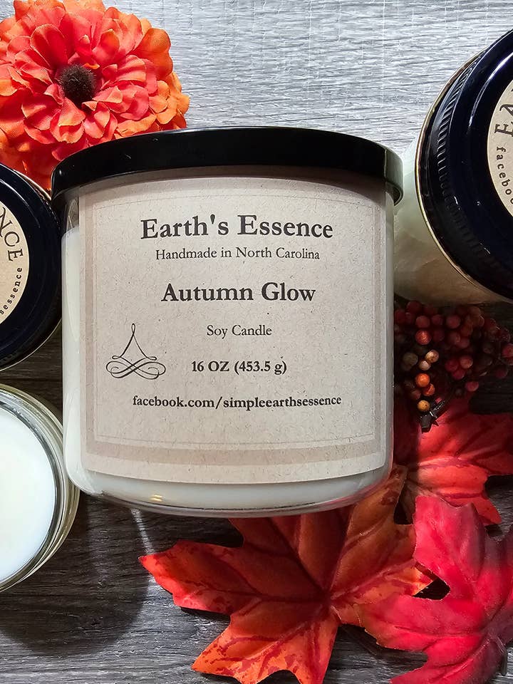 Candele in Barattolo di Vetro Autunnale, Scegli una Dimensione per la vendita all'ingrosso da parte di Earth's Essence