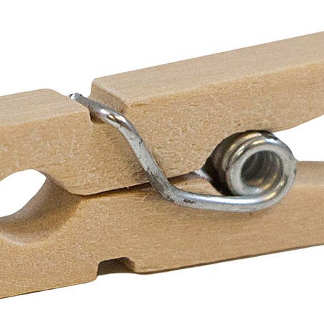 JAM PAPER - Wholesale Clothes Clips - Wood Clip Clothespins, Medium, 1 1/8 Inch, Natural, 50/Pack1