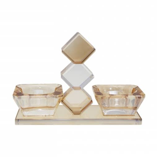 Doppel-Salz- und Pfefferstreuer Bernstein 15,5x6x11cm für den Großhandel von AULICA