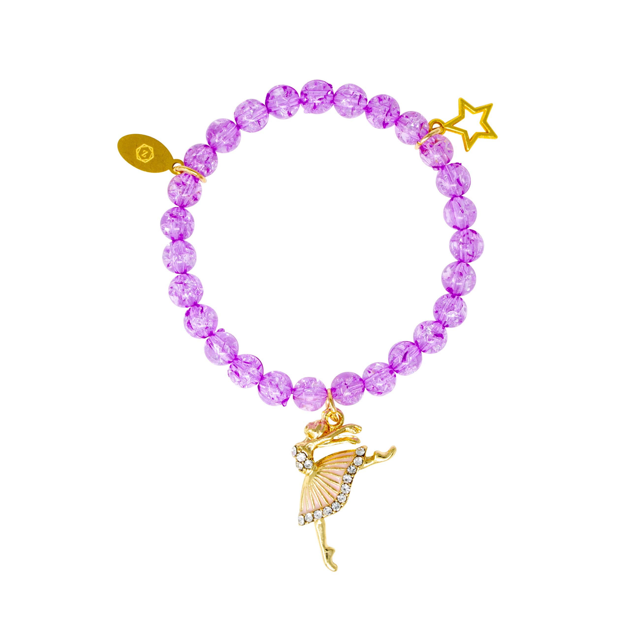 Tiny Treats and ZOMI GEMS - Wholesale Beaded Bracelet - Kids - Pink & Purple Ballet Bead Bracelet Tower4