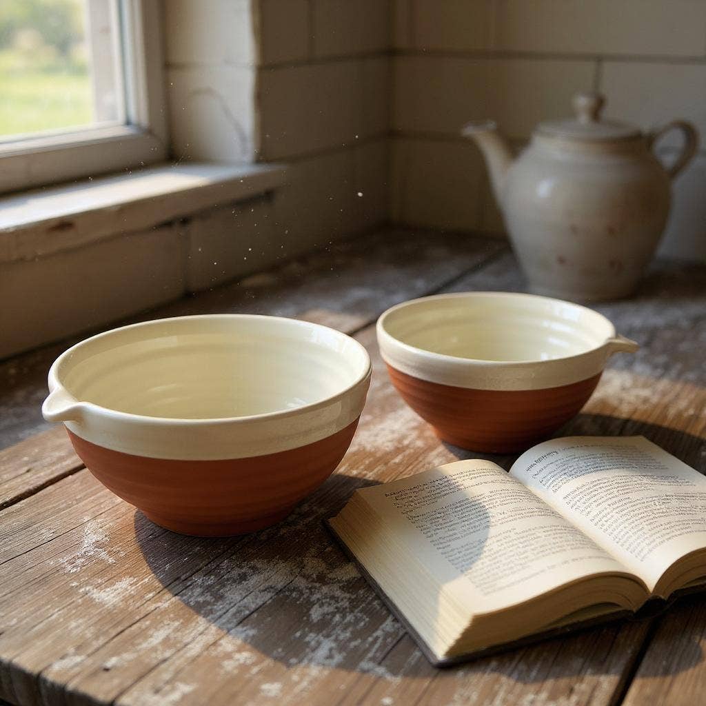 Dexam UK – wholesale Mixing bowl – Porto Terracotta Ribbed Large Mixing Bowl - Stone1