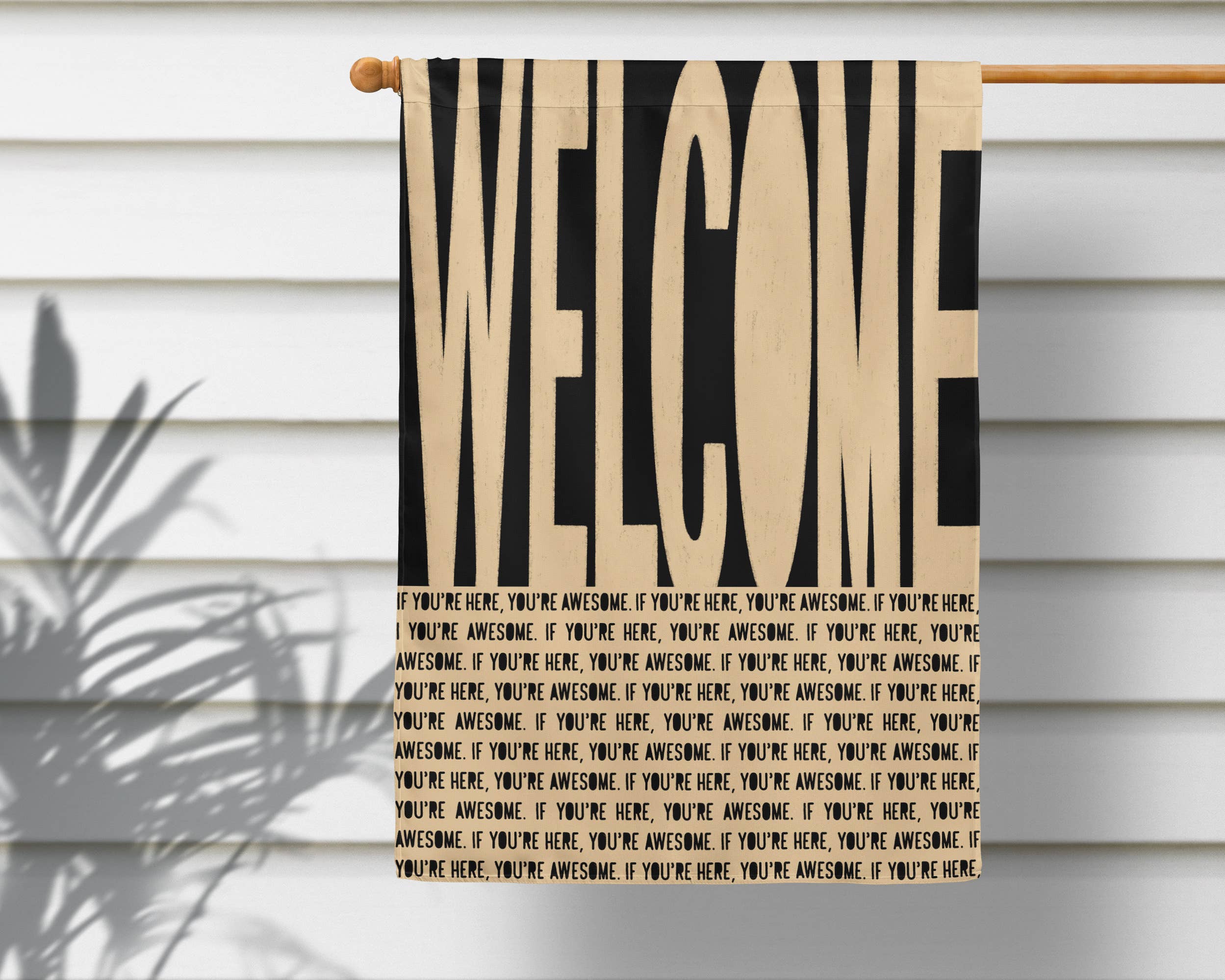 Declaration HOME - Wholesale Flag - Welcome! Cream Garden and House Flag - Double Sided1