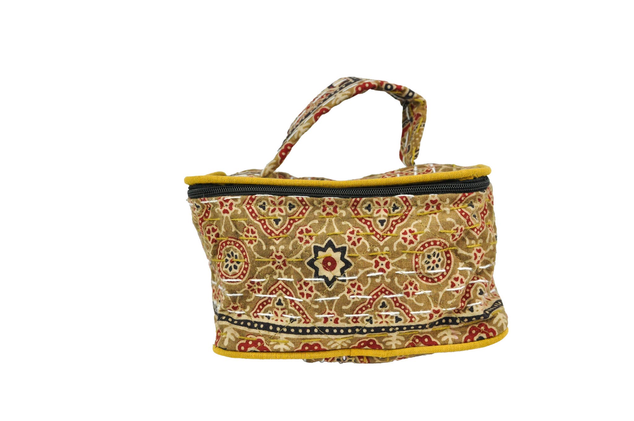 Zumki - Wholesale Makeup/Cosmetic Bag - Small Square Makeup Box Kantha with Holder.5