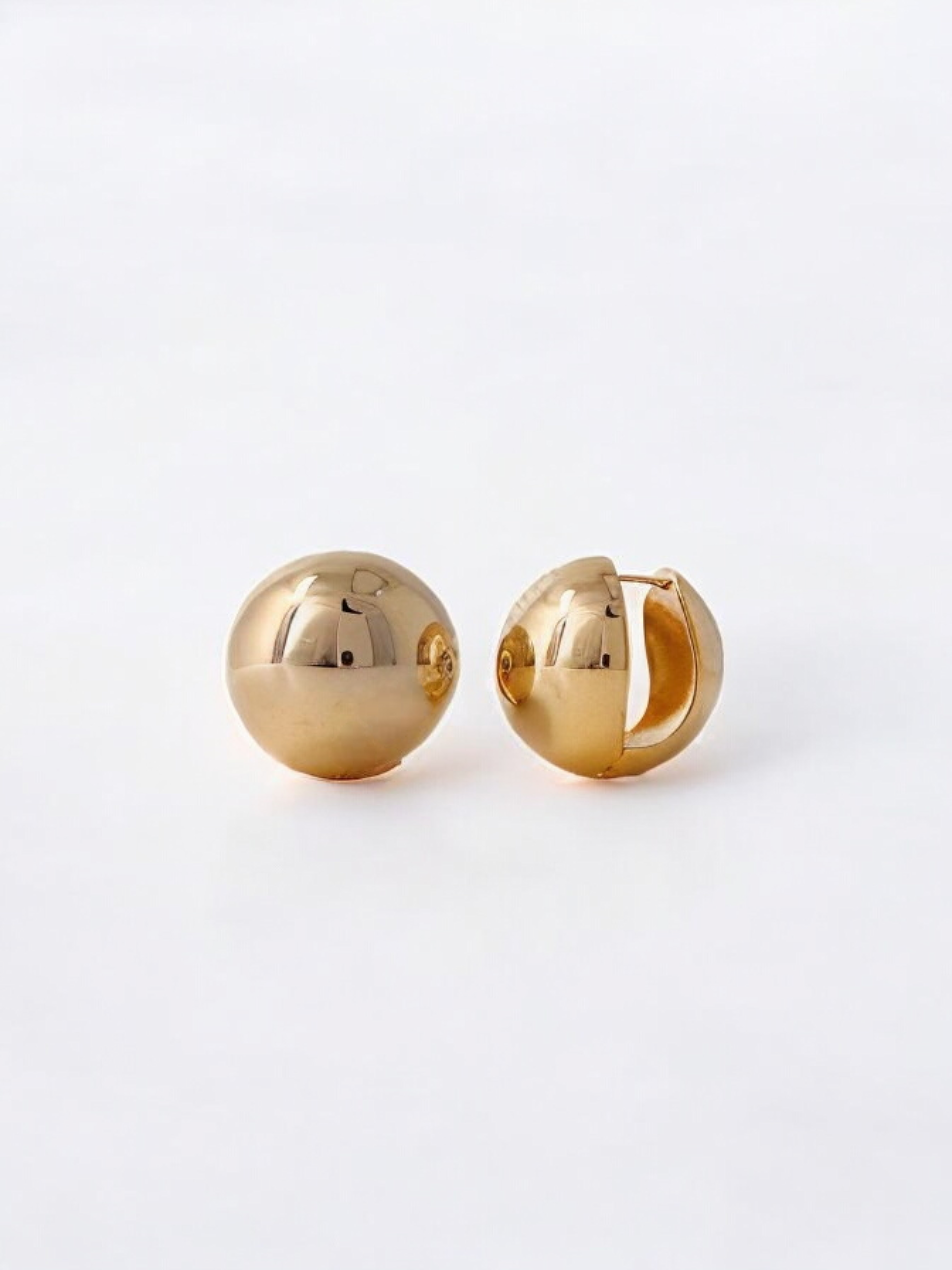 MOND HAUS - Wholesale Huggie Earrings - Anita Earrings | Puff Sphere Ball Snap Closure Huggie Hoop18