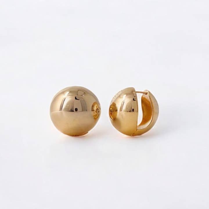 MOND HAUS - Wholesale Huggie Earrings - Anita Earrings | Puff Sphere Ball Snap Closure Huggie Hoop18