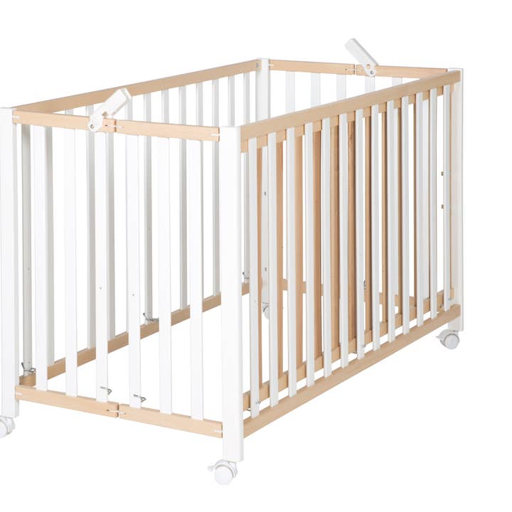 ROBA folding bed 'Fold Up', 60 x 120 cm, organic beech/white for wholesale by roba kids