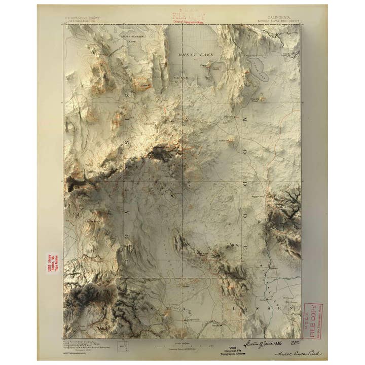 Modoc Lava Bed, California for wholesale by Scott Reinhard Maps
