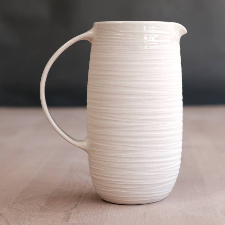 dune - 38 fl oz pitcher - handmade, porcelain for wholesale by FHAR Studio