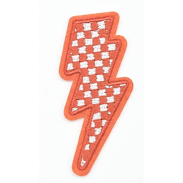 Trendy Transfers - Vendita all'ingrosso Toppe - Toppa ricamata a forma di fulmine a scacchi per CAPPELLO/TASCA9