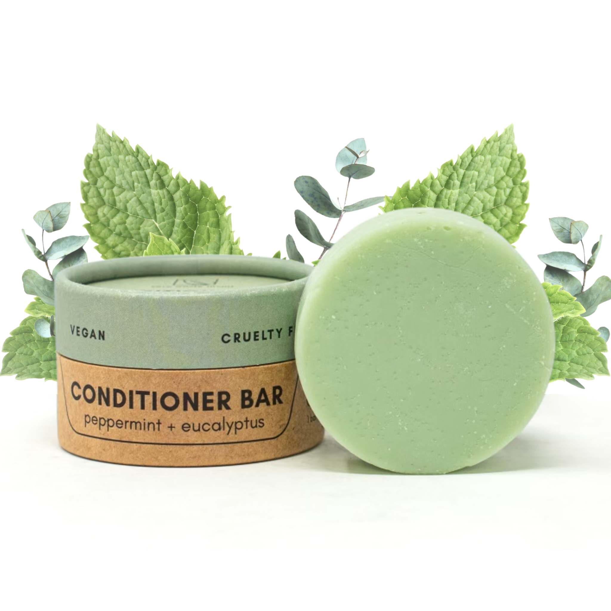 Zero Waste MVMT - Wholesale Hair Conditioner - Conditioner Bar | Peppermint + Eucalyptus | Travel Container1