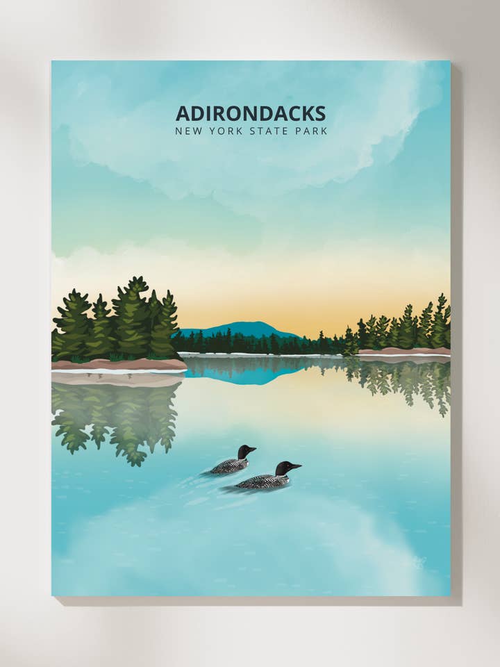 Seventh Lake Print - Adirondacks, New York for wholesale by Boreas Design Shop