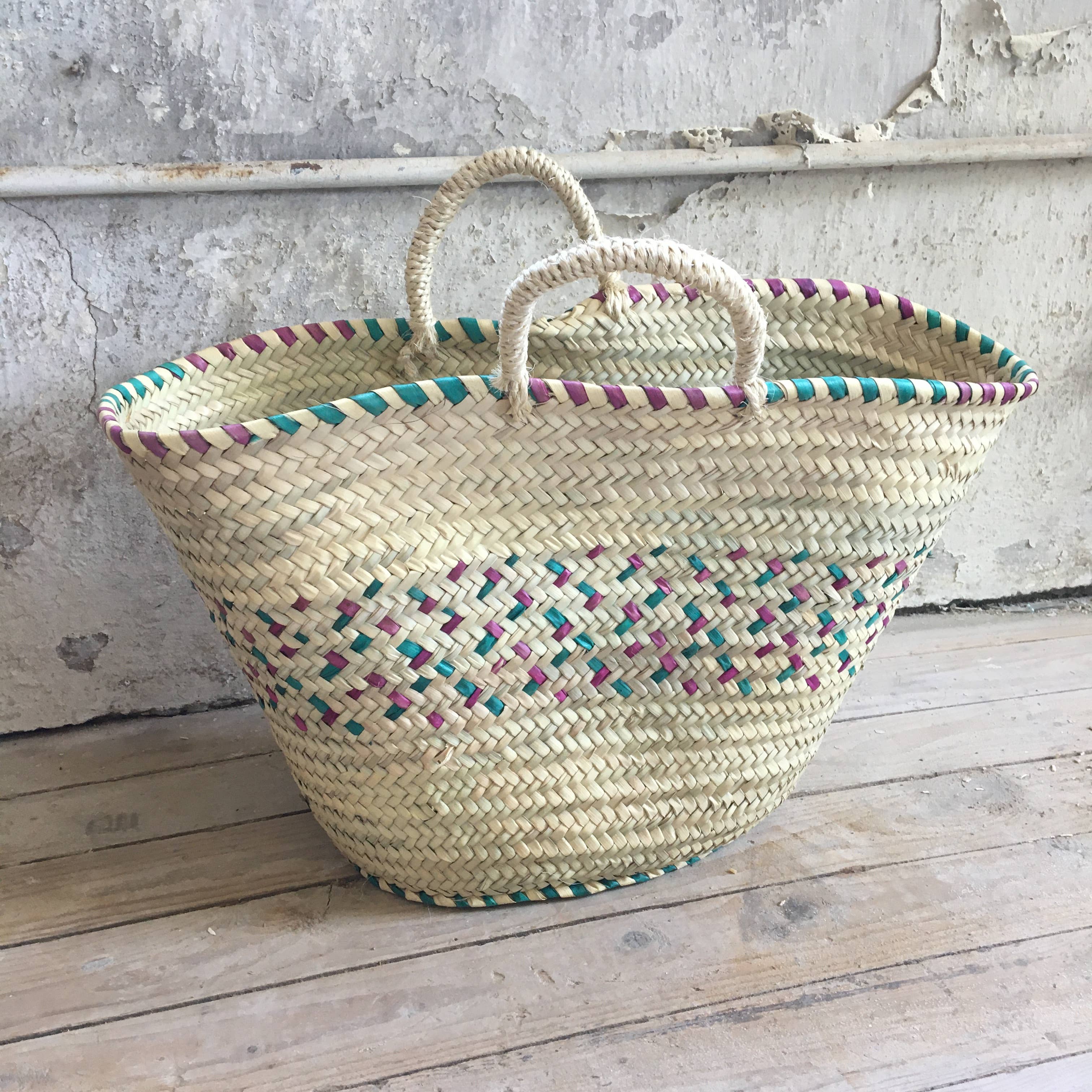 Medina - Wholesale Basket - Colorful Weave Market Basket1