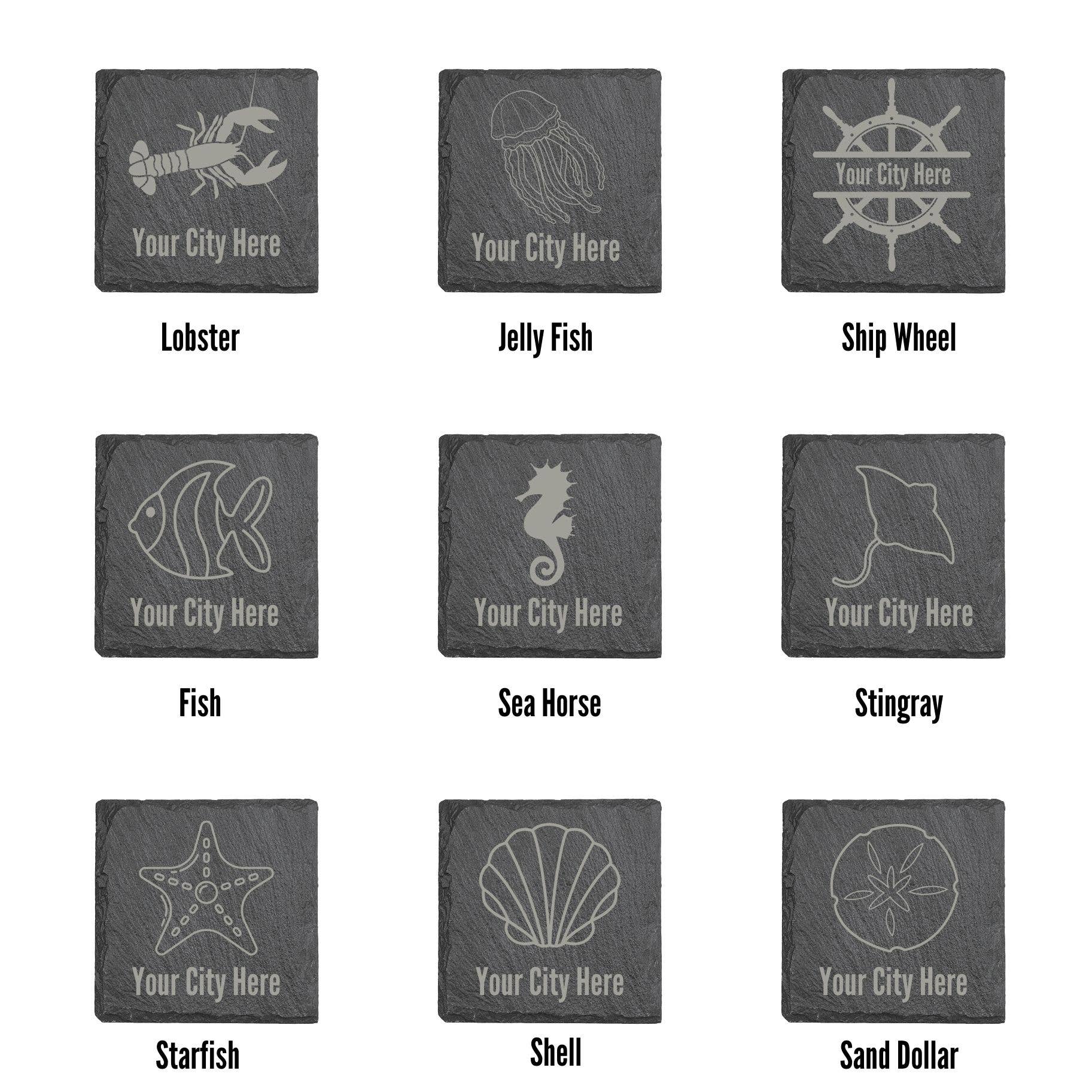 Mermaid of Hilton Head - Wholesale Onderzetters - Strandonderzetters, nautische onderzetters, onderzetters van gegraveerd leisteen1