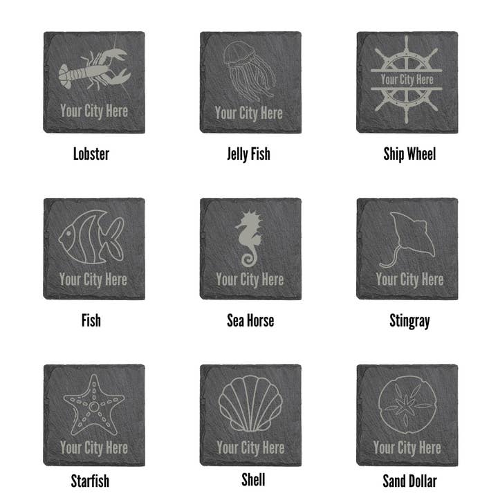 Mermaid of Hilton Head - Wholesale Coasters - Beach Coasters, Nautical Coasters, Engraved Slate Coasters1