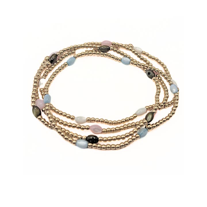 erin gray - Wholesale Beaded Bracelet - The Aspen Bracelet in Pink Opal1