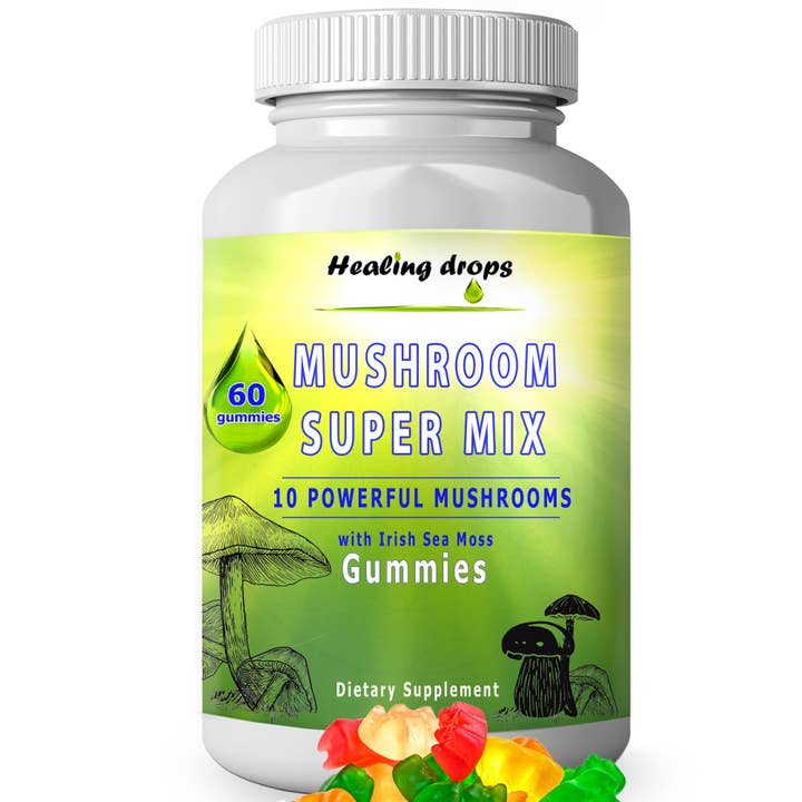 Mushroom Blend & Sea Moss Gummies – 10 Mushroom Blend for wholesale by Healing Drops