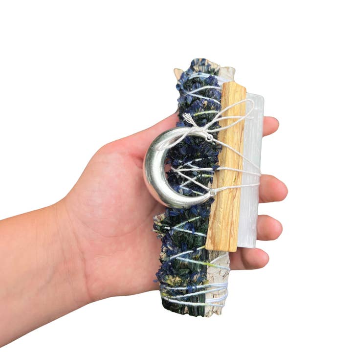 Goodnight Moon Ritual Set White Sage Smudge Clearing 6" for wholesale by Sow the Magic