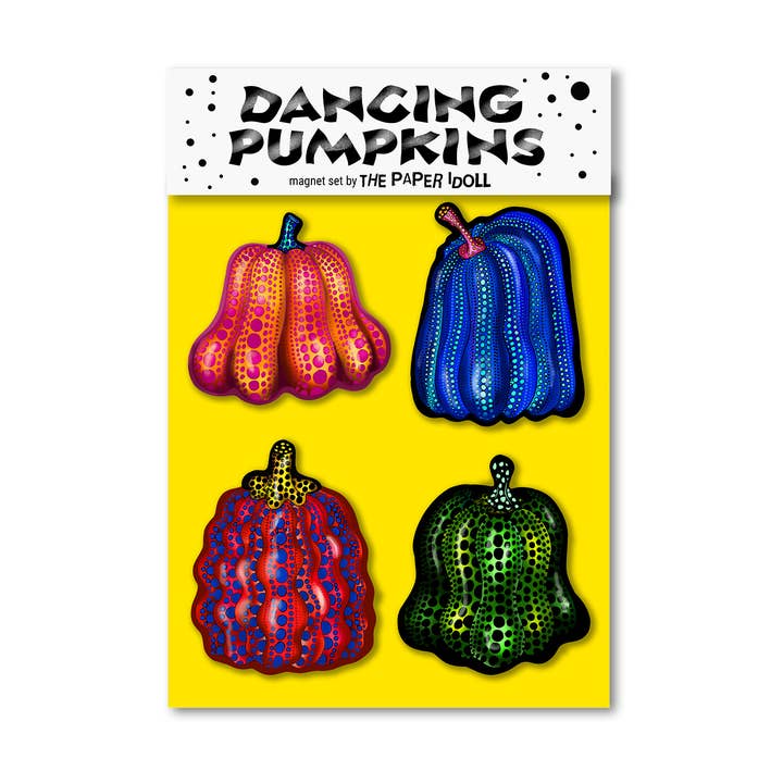 Yayoi Kusama Inspired Magnet Set Dancing Pumpkins for wholesale by THE PAPER IDOLL