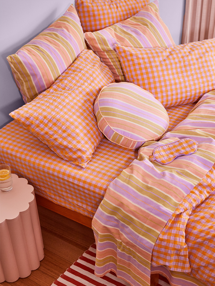 Mosey Me – Großhandel Bettdecke – Kumquat Bloom Seersucker-Bettbezug5