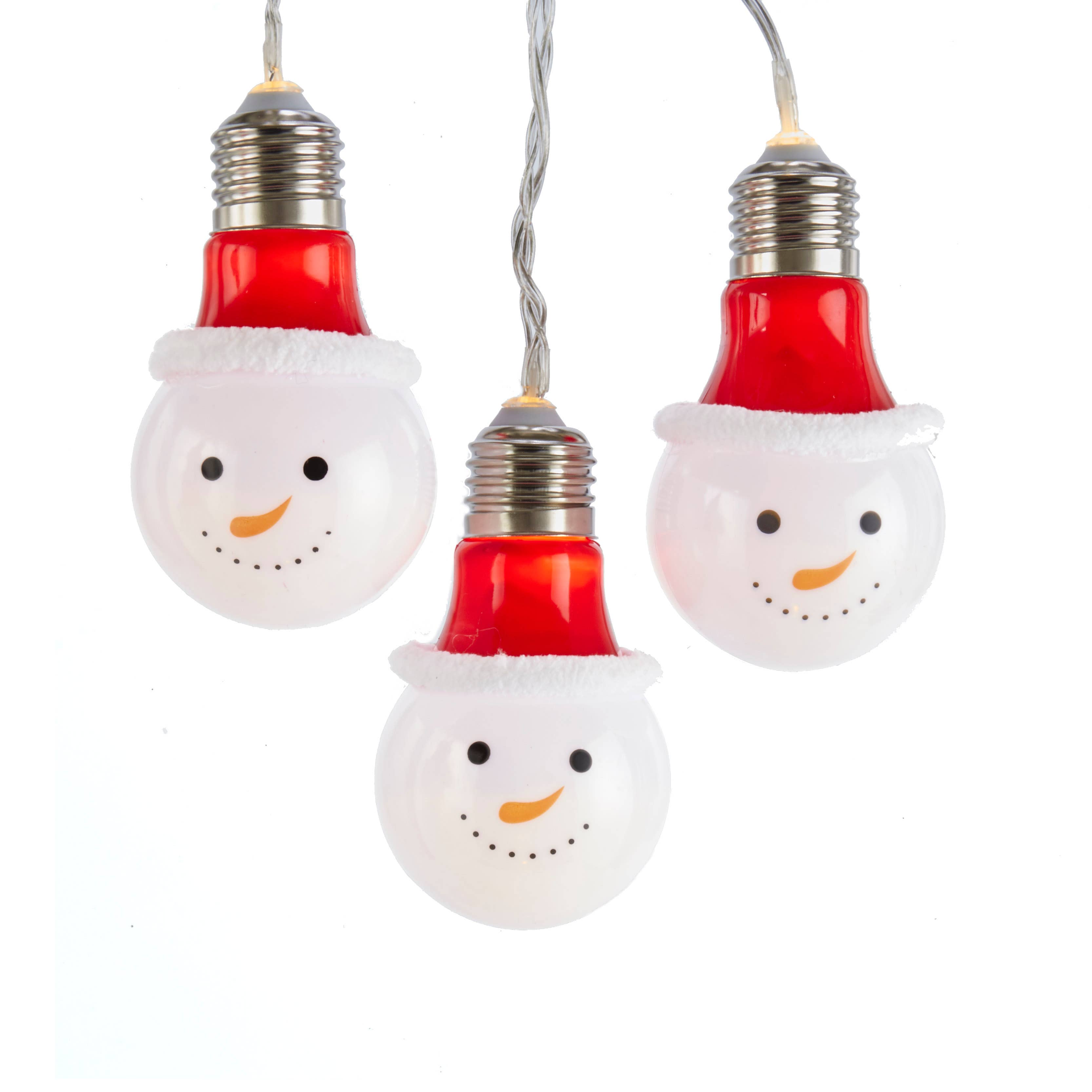 Wholesale BATTERY OPERATED 10L SNOWMAN HEAD SET W/WARM W LED