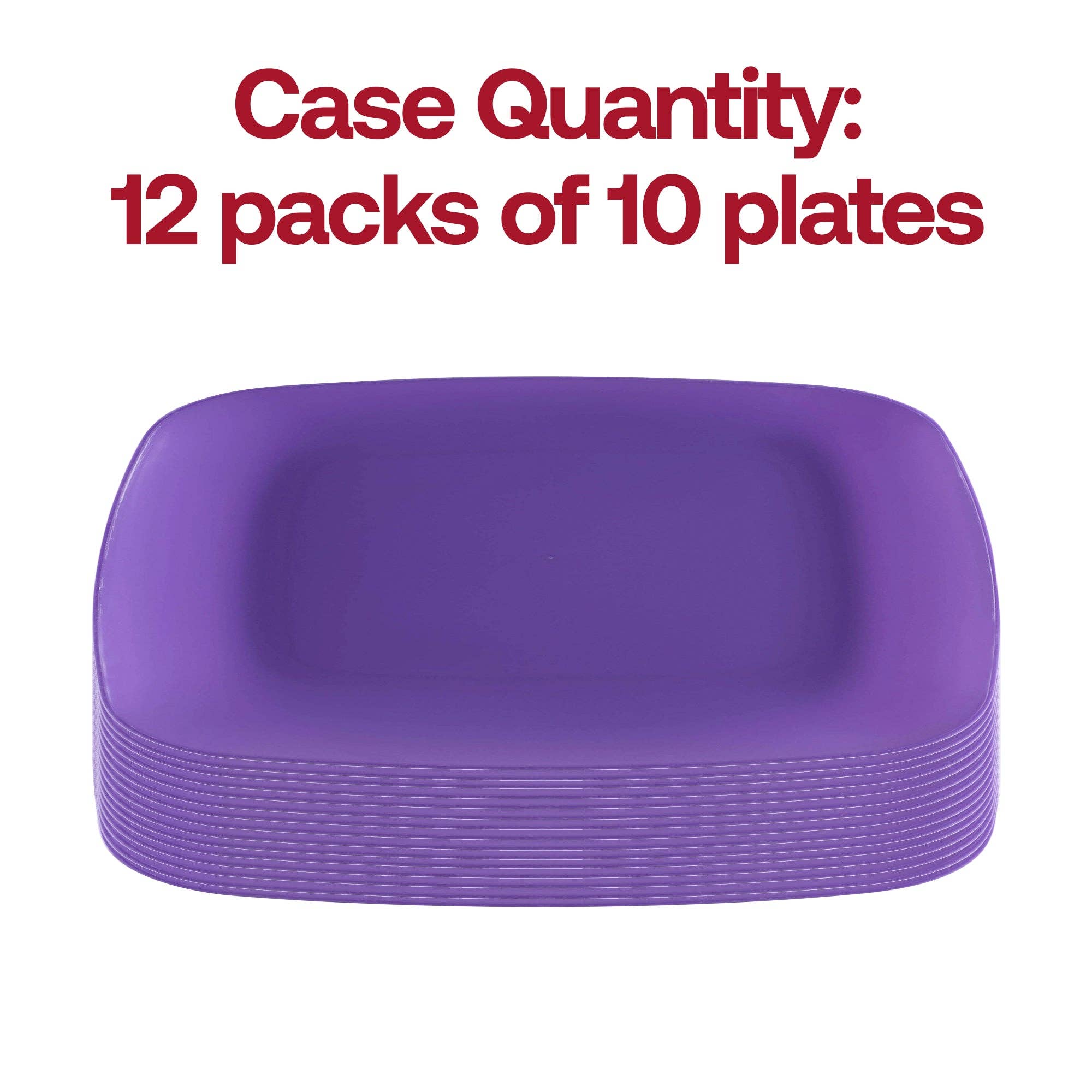 Smarty had a Party - Wholesale Disposable Plate - 8.5" Purple Flat Square Plastic Buffet Plates - 10 pcs3