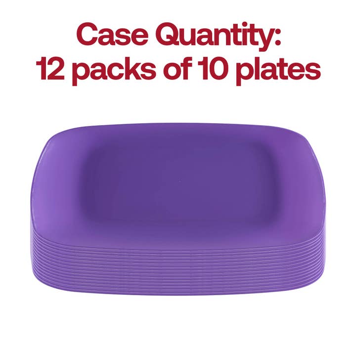 Smarty had a Party – wholesale Disposable plate – 8.5" Purple Flat Rounded Plastic Buffet Plates - 120 pcs3