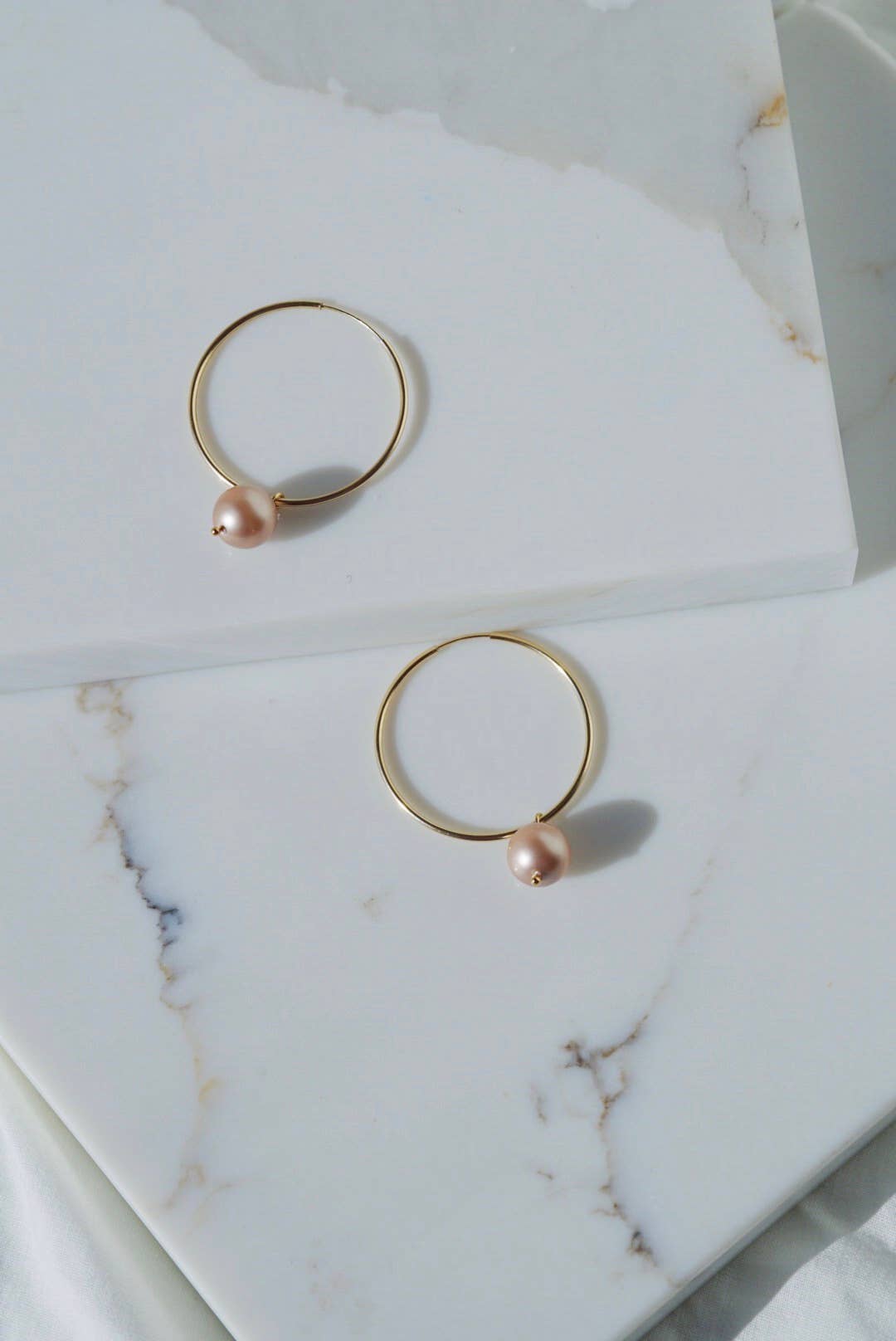 NOORNOIR - Wholesale Hoop Earrings - Clark Hoop Earrings- Blush1