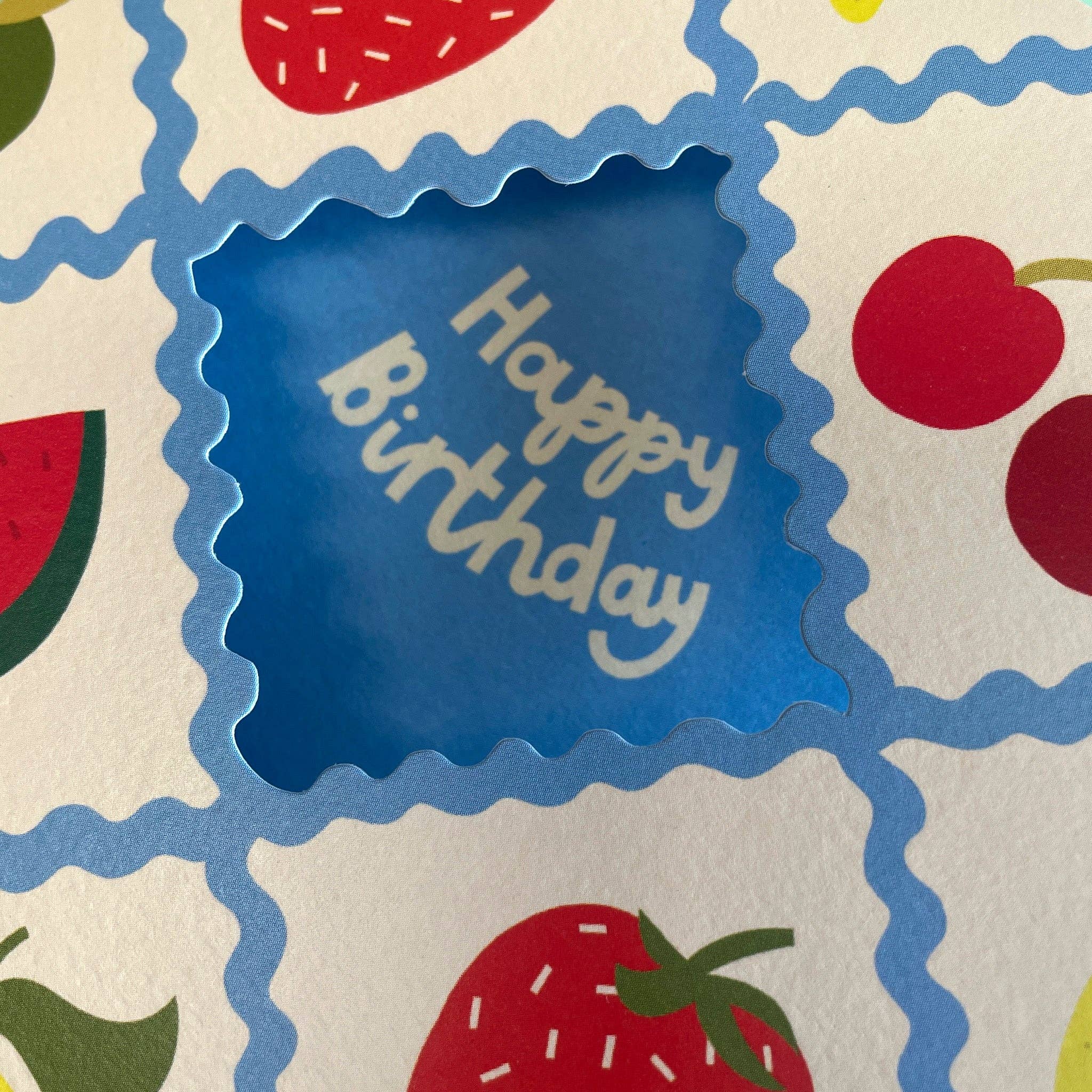 Raspberry Blossom – wholesale Birthday card – Happy Birthday Fruit (SWL03)1