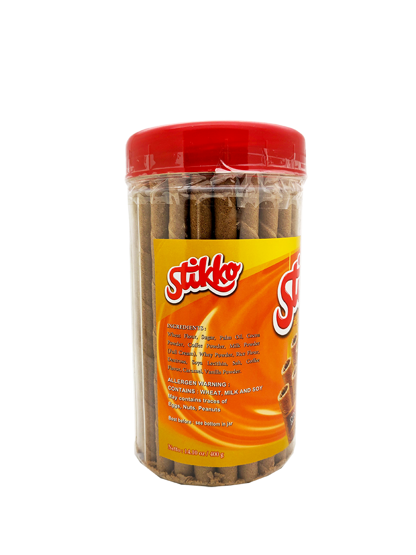 Takari International, Inc. - Wholesale Cookie - Stikko Wafer Sticks- Mocha Java, 12 Jars/Case – 14.10oz(400g)3